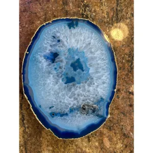 Dyed Agate Slice – turquoise color Prehistoric Online