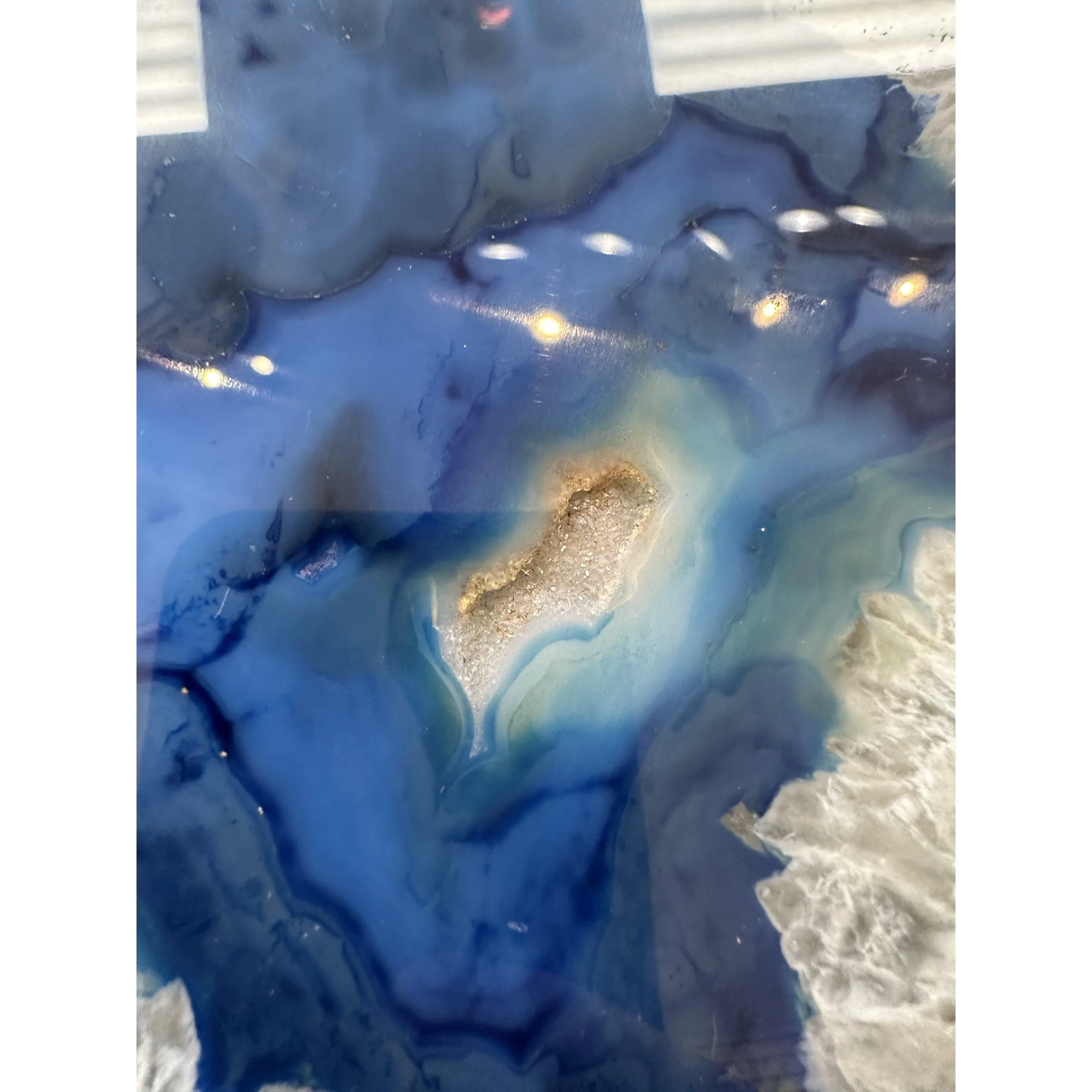 Dyed Agate Slice – Blue Color Prehistoric Online