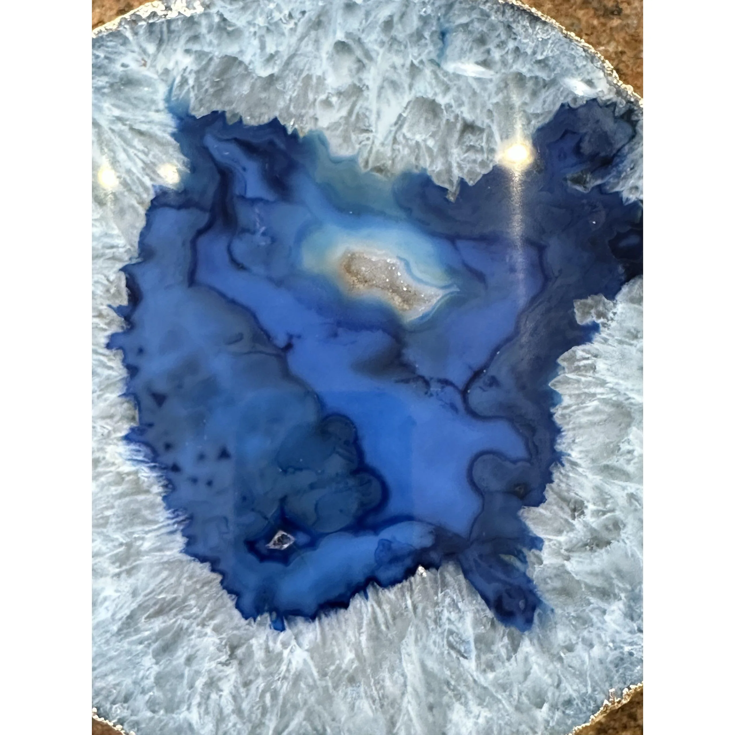Dyed Agate Slice – Blue Color Prehistoric Online