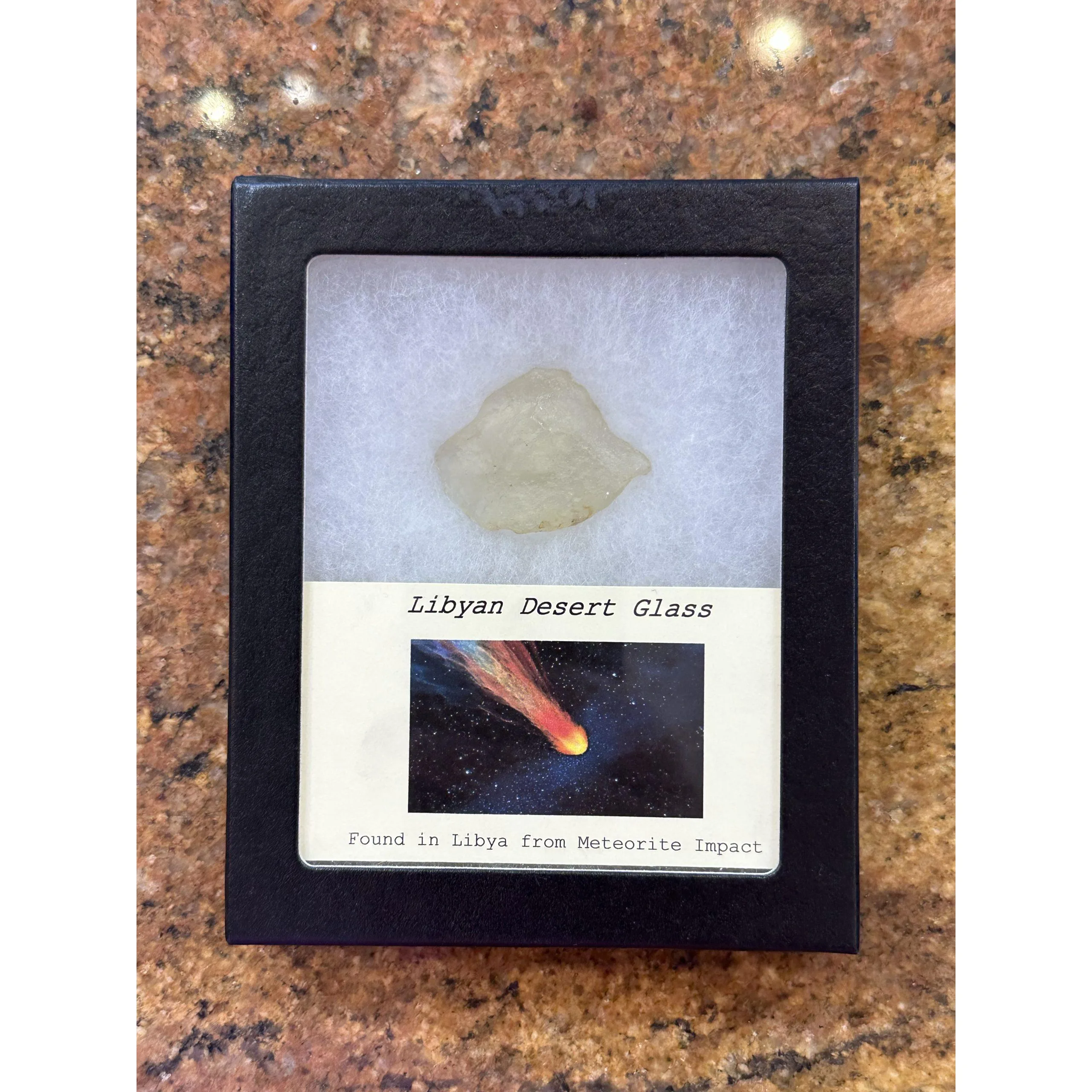Libyan Desert Glass in Collector Riker box Prehistoric Online