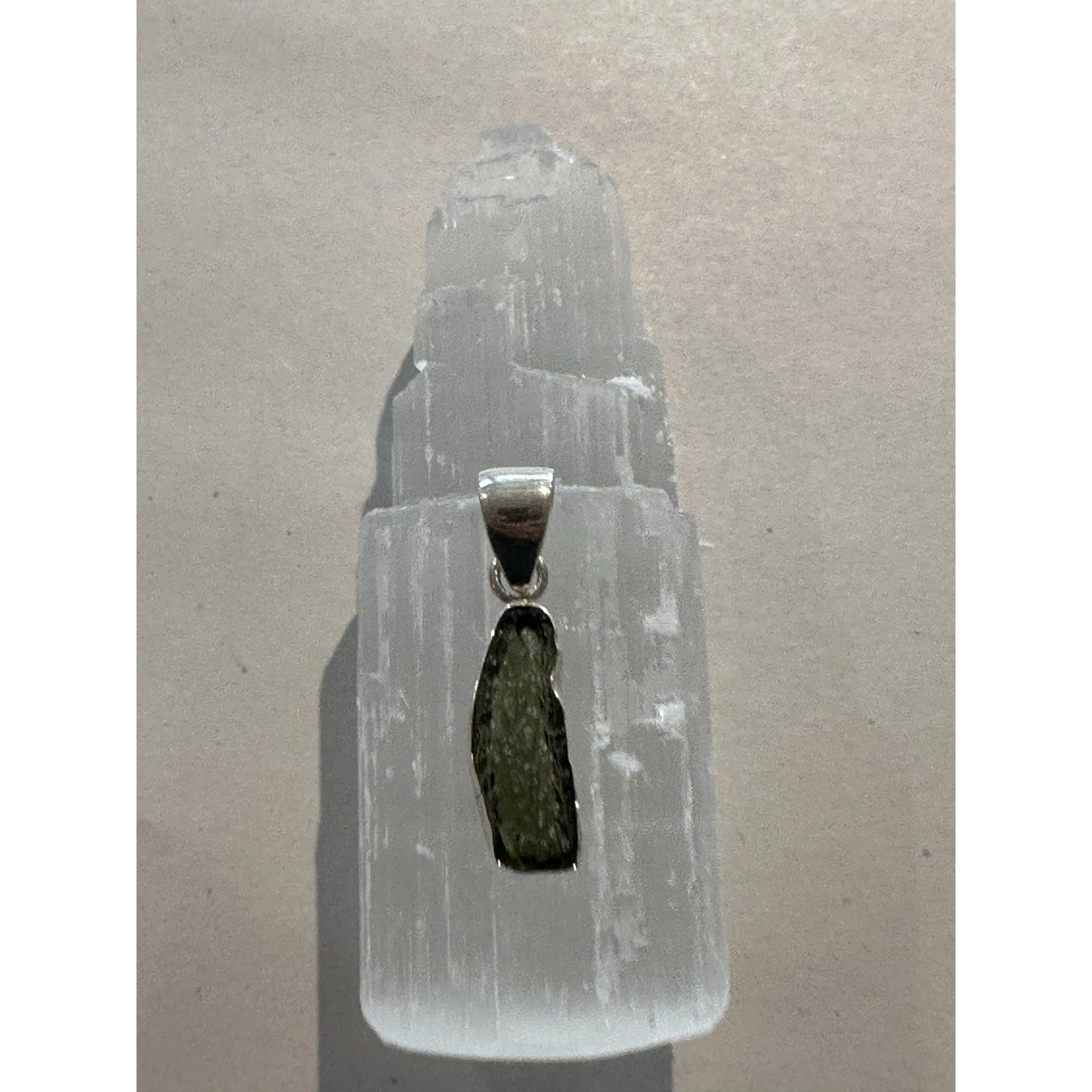 Moldavite pendant, guaranteed 100% natural Prehistoric Online