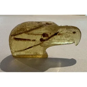 Amber hand carved Eagle Head Prehistoric Online