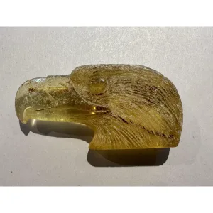 Amber hand carved Eagle Head Prehistoric Online