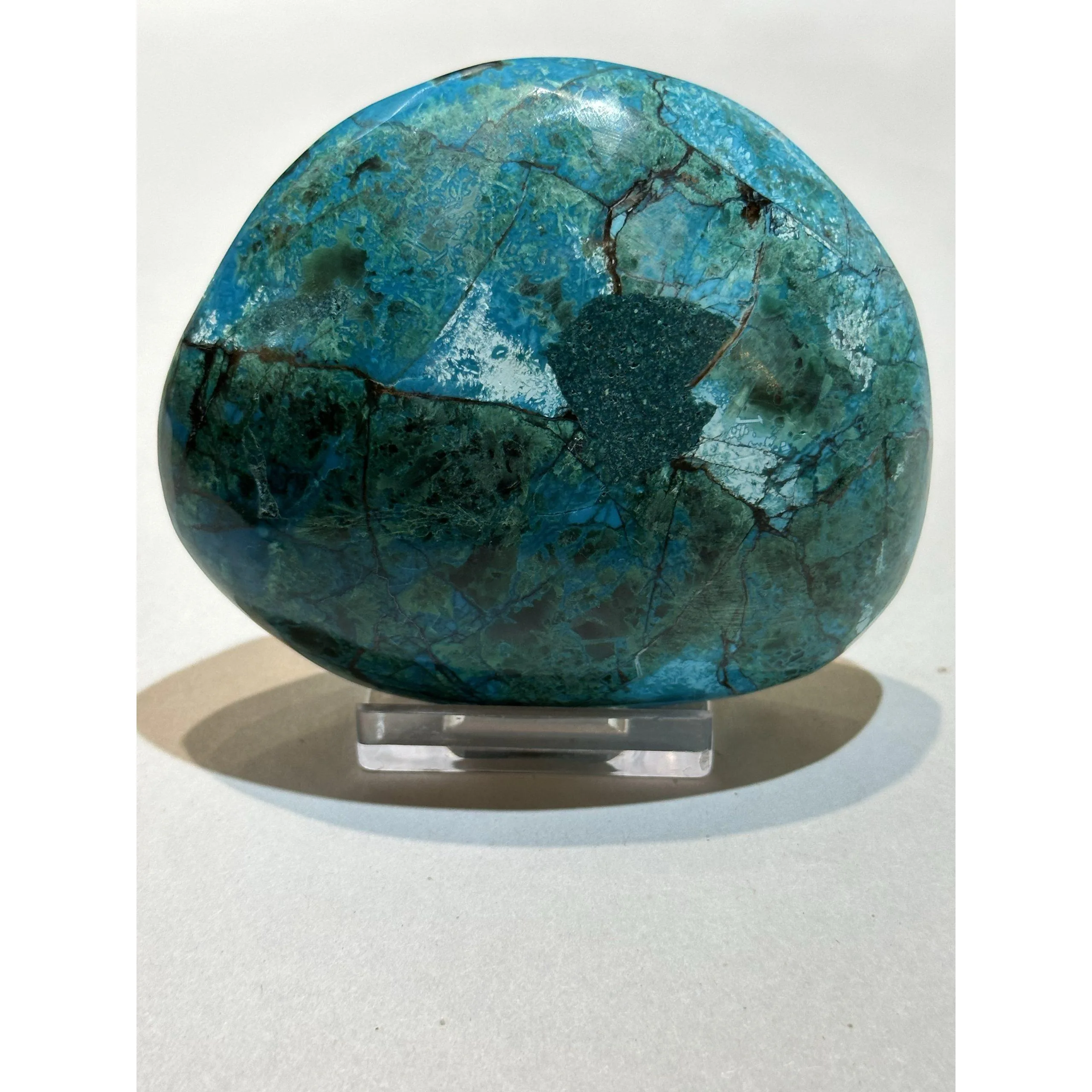 Chrysocolla, Azurite, Malachite polished display, earthly appearance Prehistoric Online