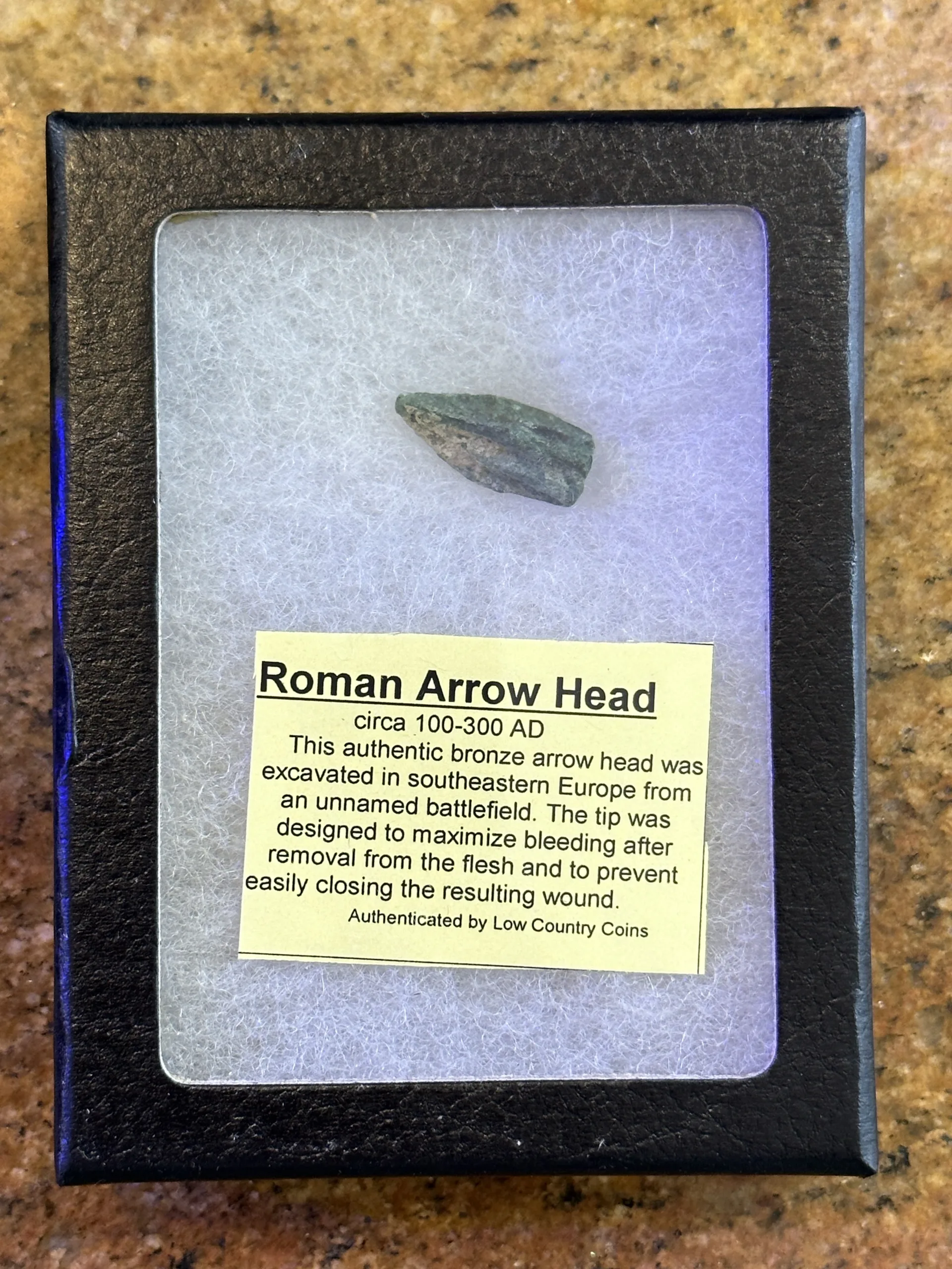 Bronze Roman Arrowhead, short and detailed Prehistoric Online
