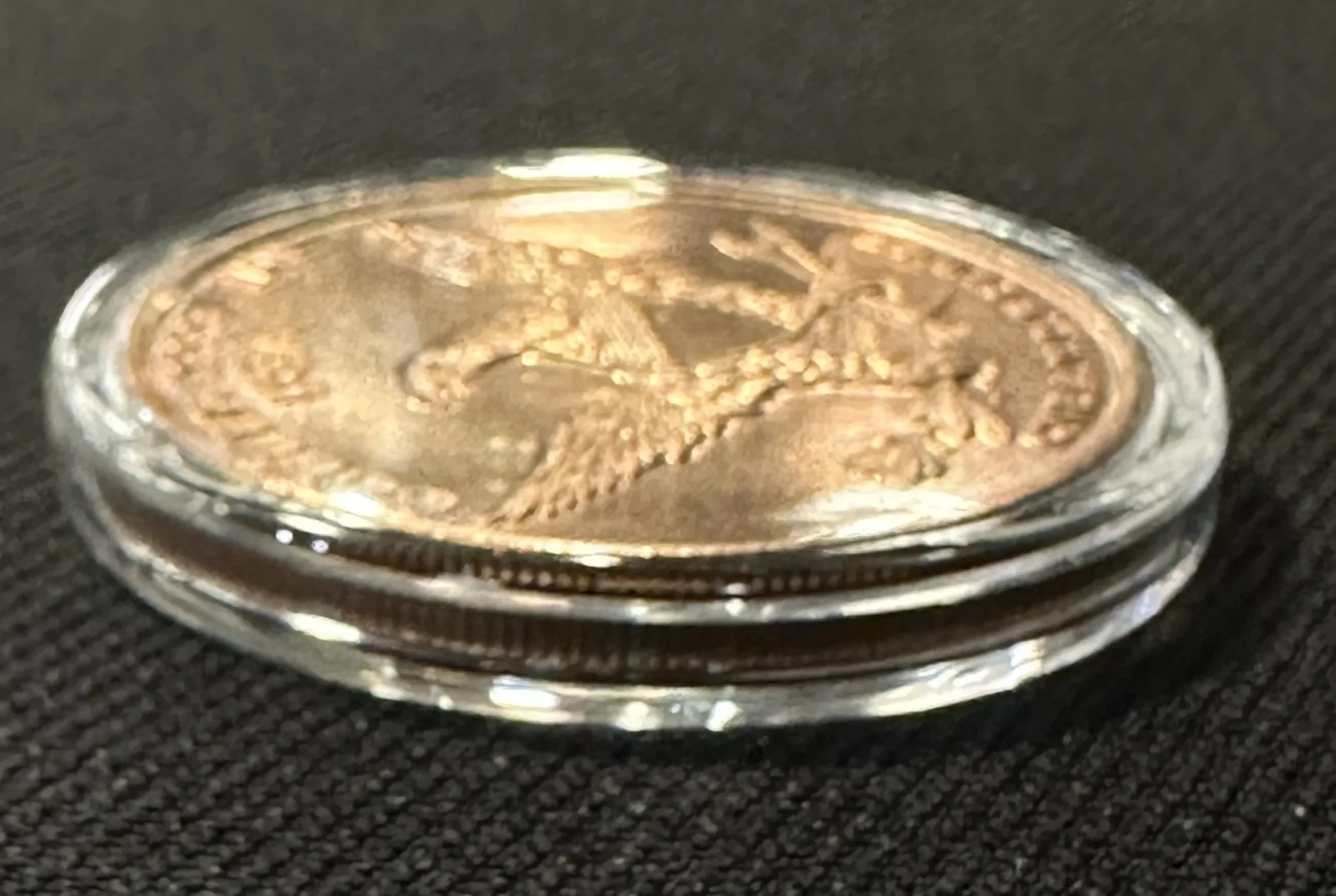 Velociraptor copper coin, 1oz Prehistoric Online