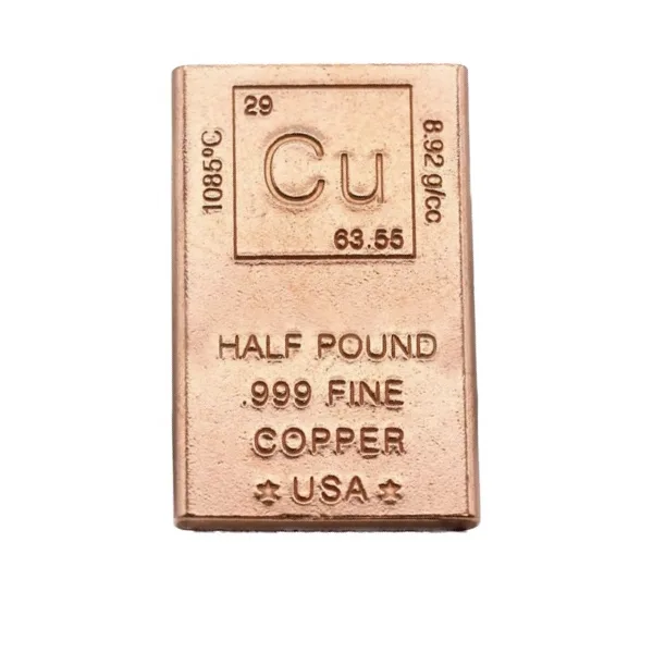 Copper bar,  1/2 pound, .999 pure Prehistoric Online