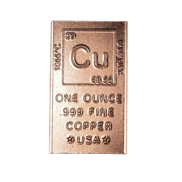 Copper bar, 1 oz, .999 pure Prehistoric Online