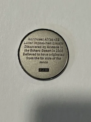 Meteorite coin, NWA482 Lunar Prehistoric Online