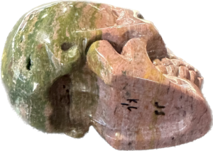 Unakite skull, hand finished, AA quality Prehistoric Online