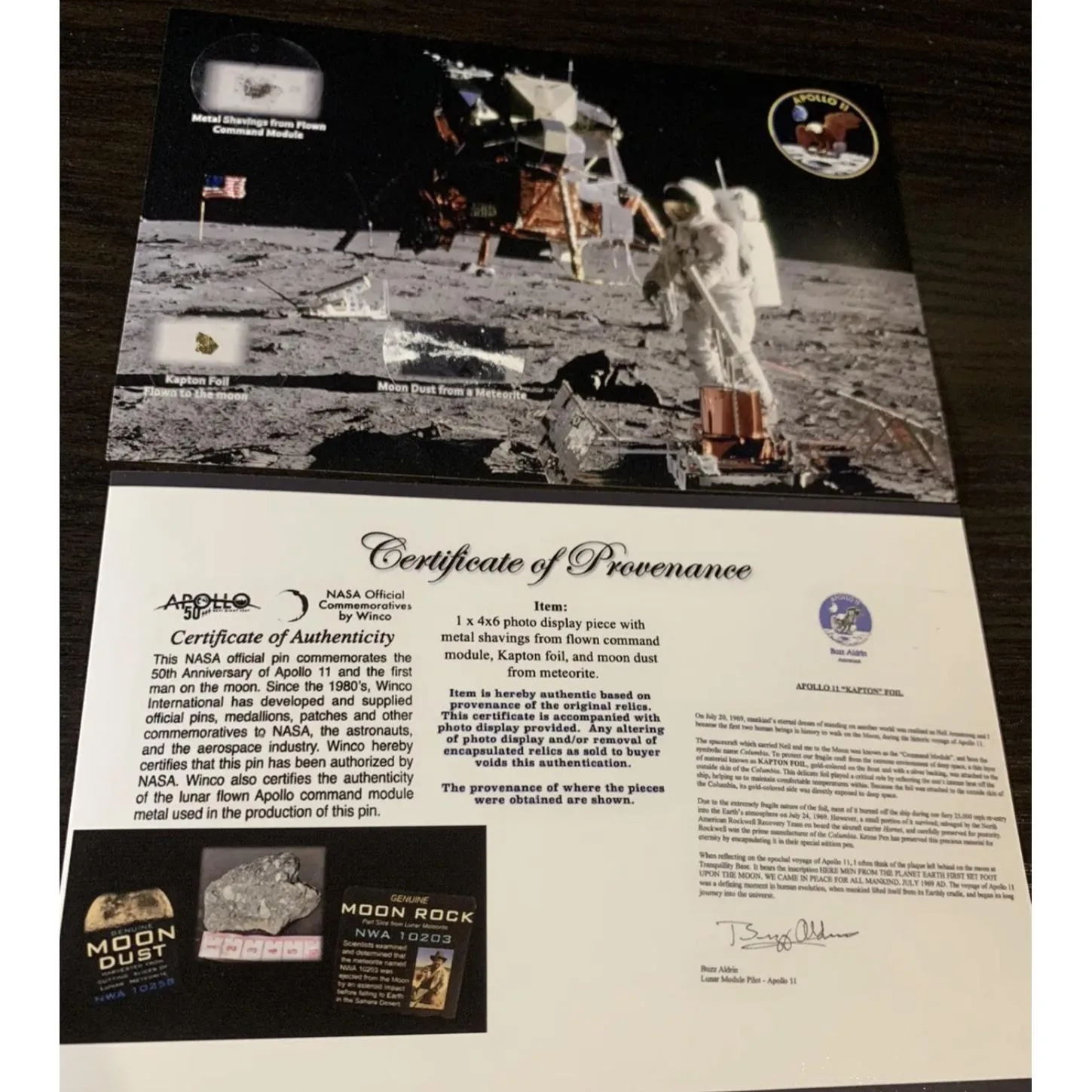 Apollo 11 relics, foil-metal-moon dust Prehistoric Online