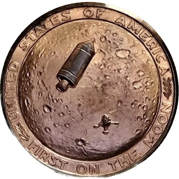 Apollo 11 USA First Man on the Moon Medal Prehistoric Online