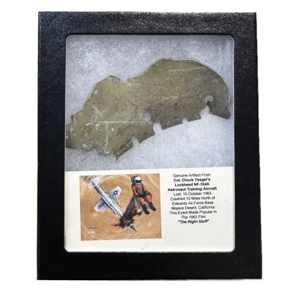 RARE Historical Chuck Yeager plane crash fragment, 1963 Prehistoric Online