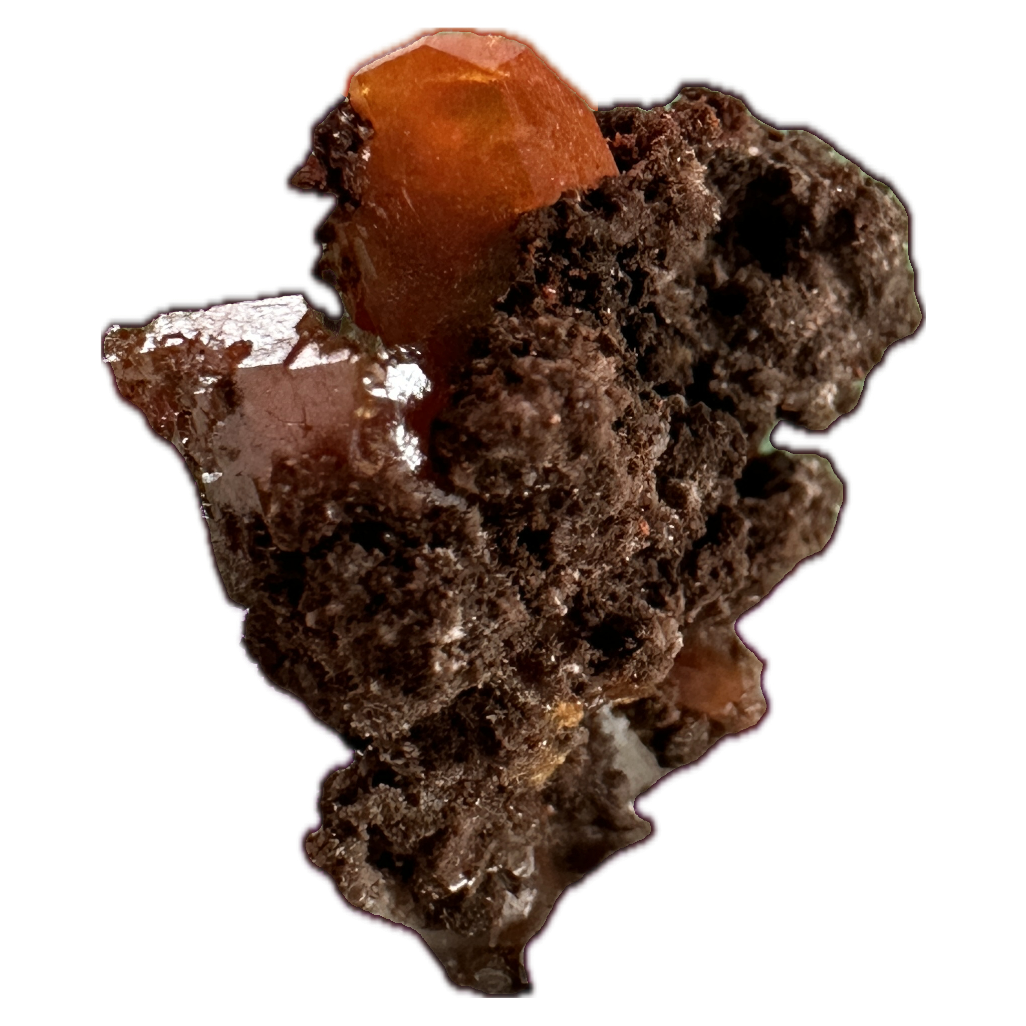 Wulfenite thumbnail mineral, Arizona Prehistoric Online