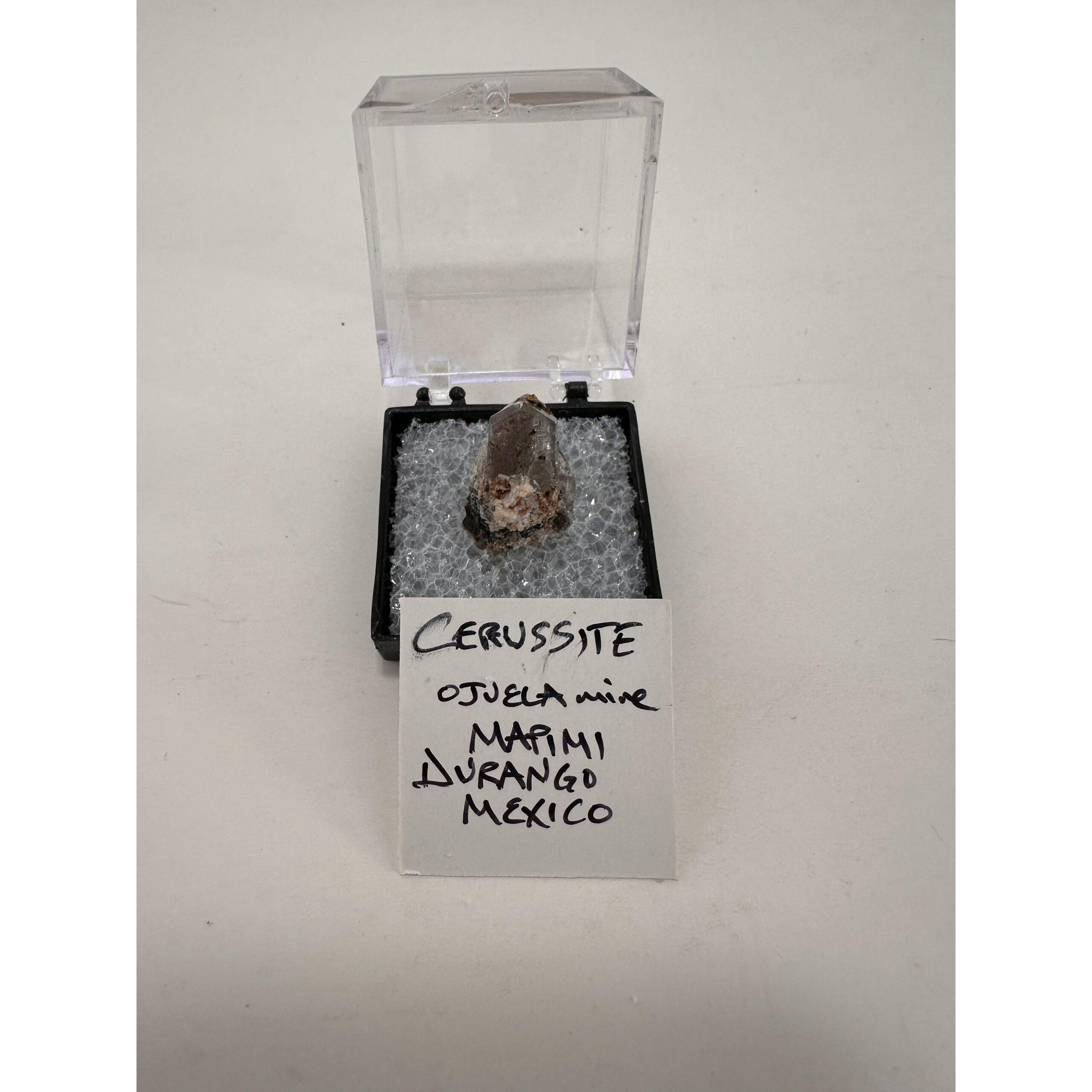 Cerussite thumbnail mineral, Mexico Prehistoric Online
