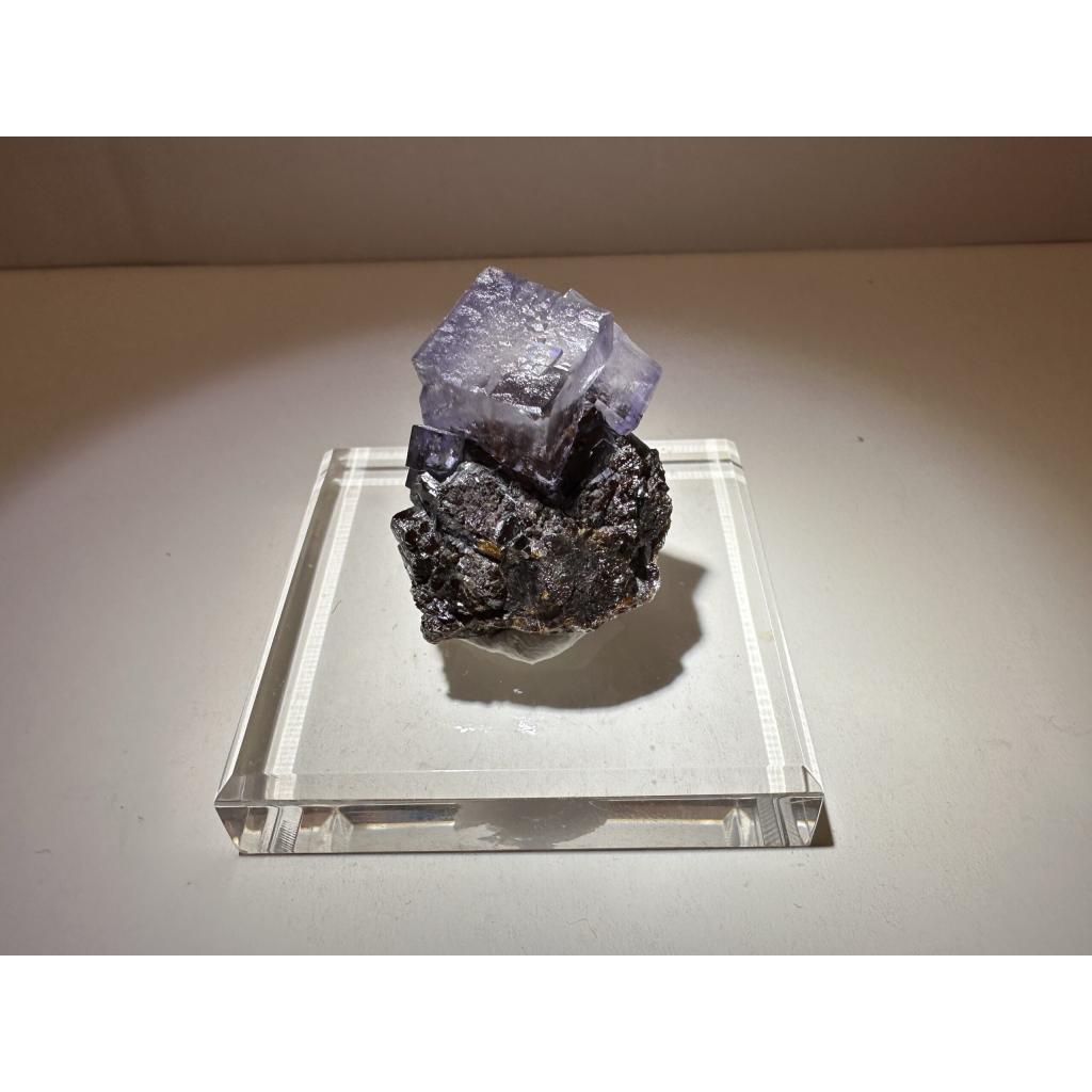 Fluorite thumbnail mineral, Elmwood Mine, incredible cubes Prehistoric Online