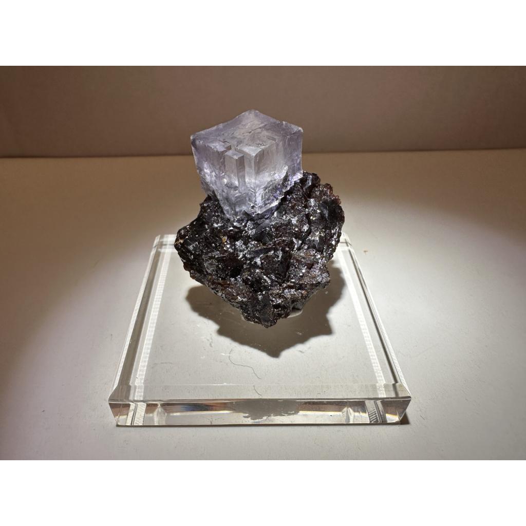 Fluorite thumbnail mineral, Unbelievable color, Elmwood Mine Prehistoric Online