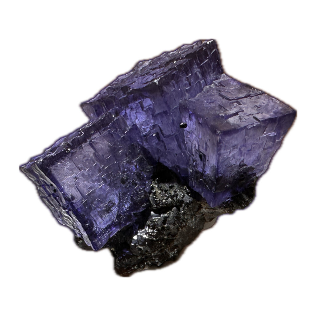 Fluorite thumbnail mineral, Elmwood Mine, incredible cubes