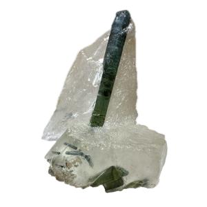 Green Tourmaline crystal in quartz, Brazil Prehistoric Online