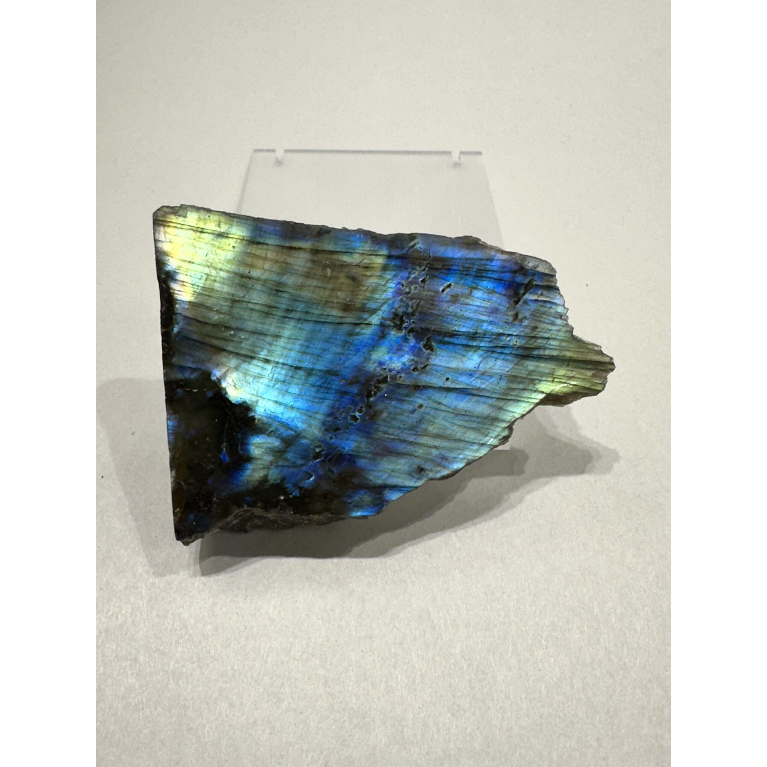 Labradorite, intense blue and green color flash,  Madagascar Prehistoric Online