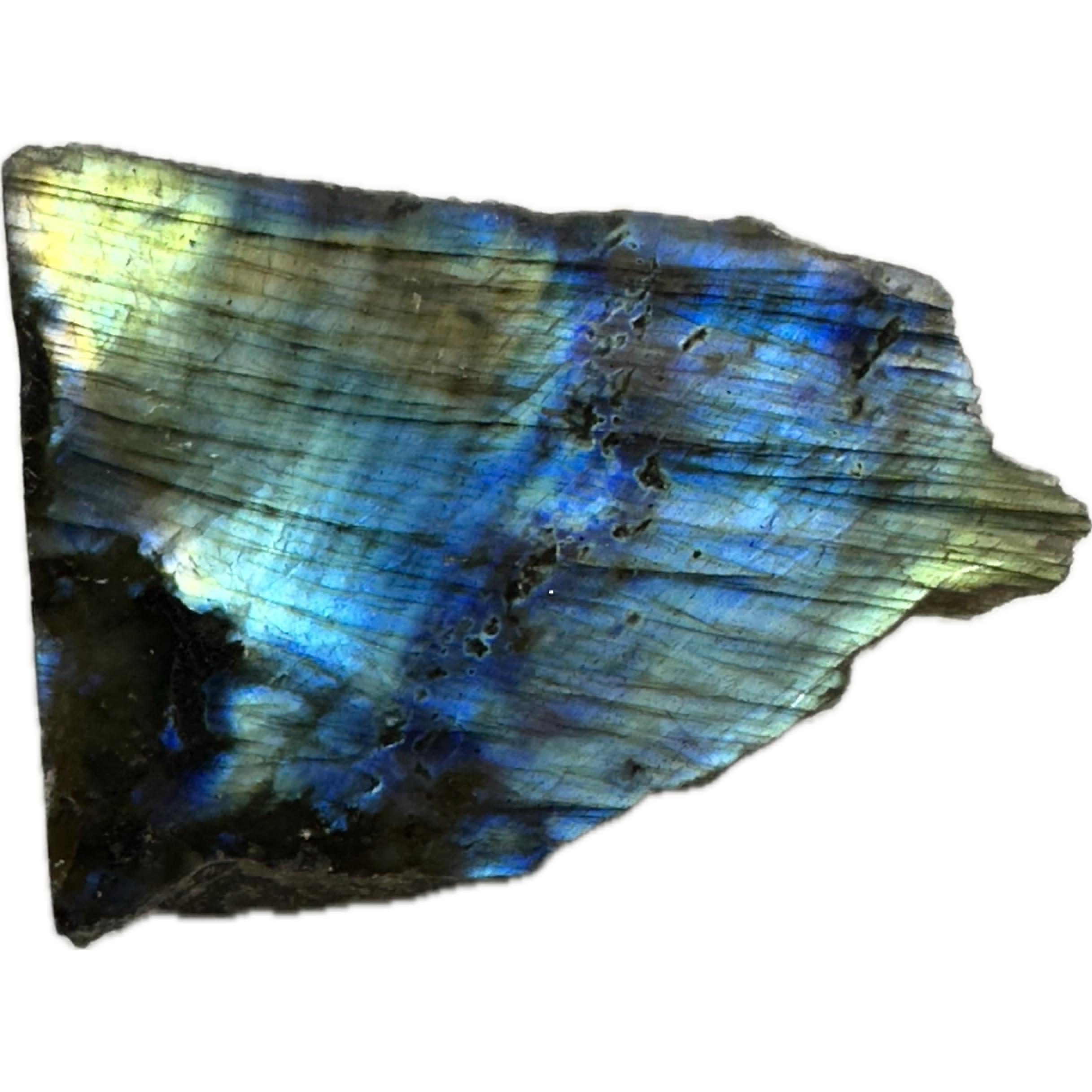 Labradorite, intense blue and green color flash,  Madagascar Prehistoric Online