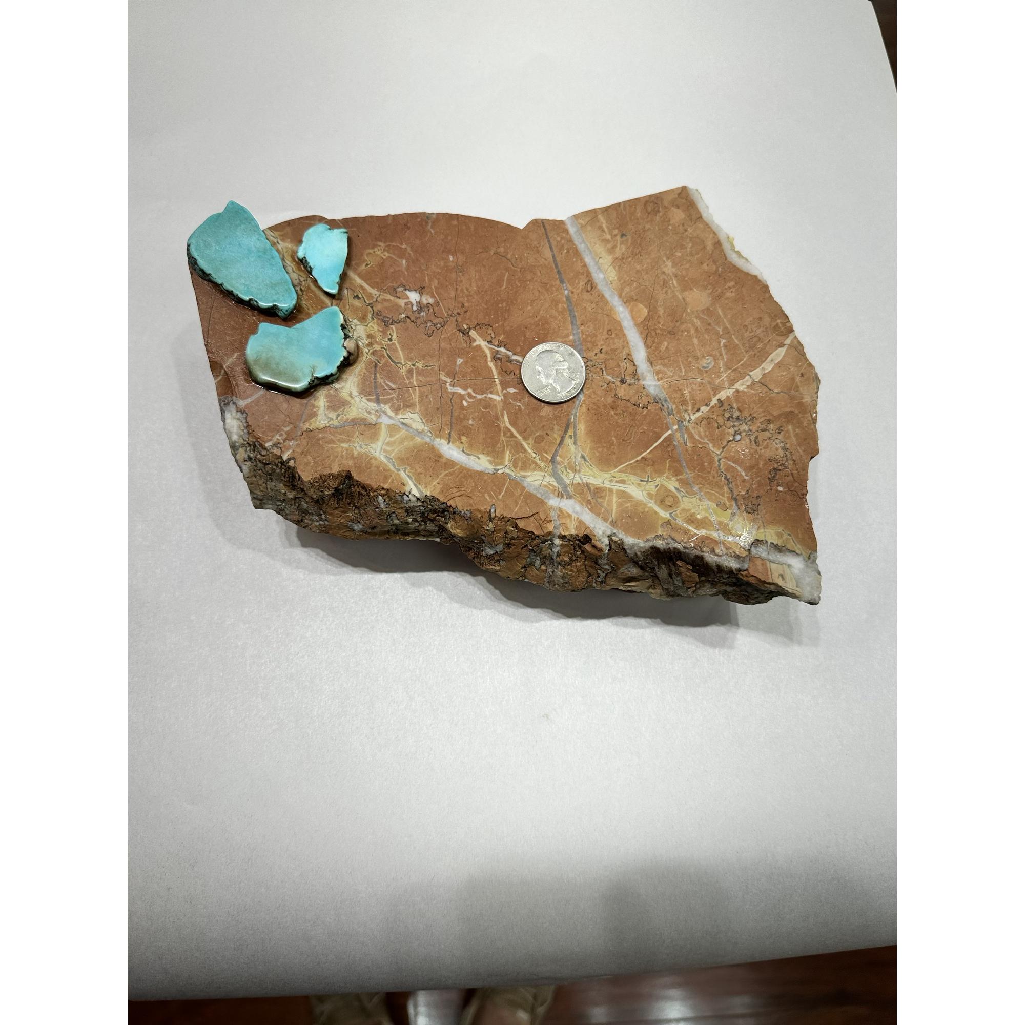 Charcuterie Board, mineral slab with Turquoise, Red Jasper Prehistoric Online