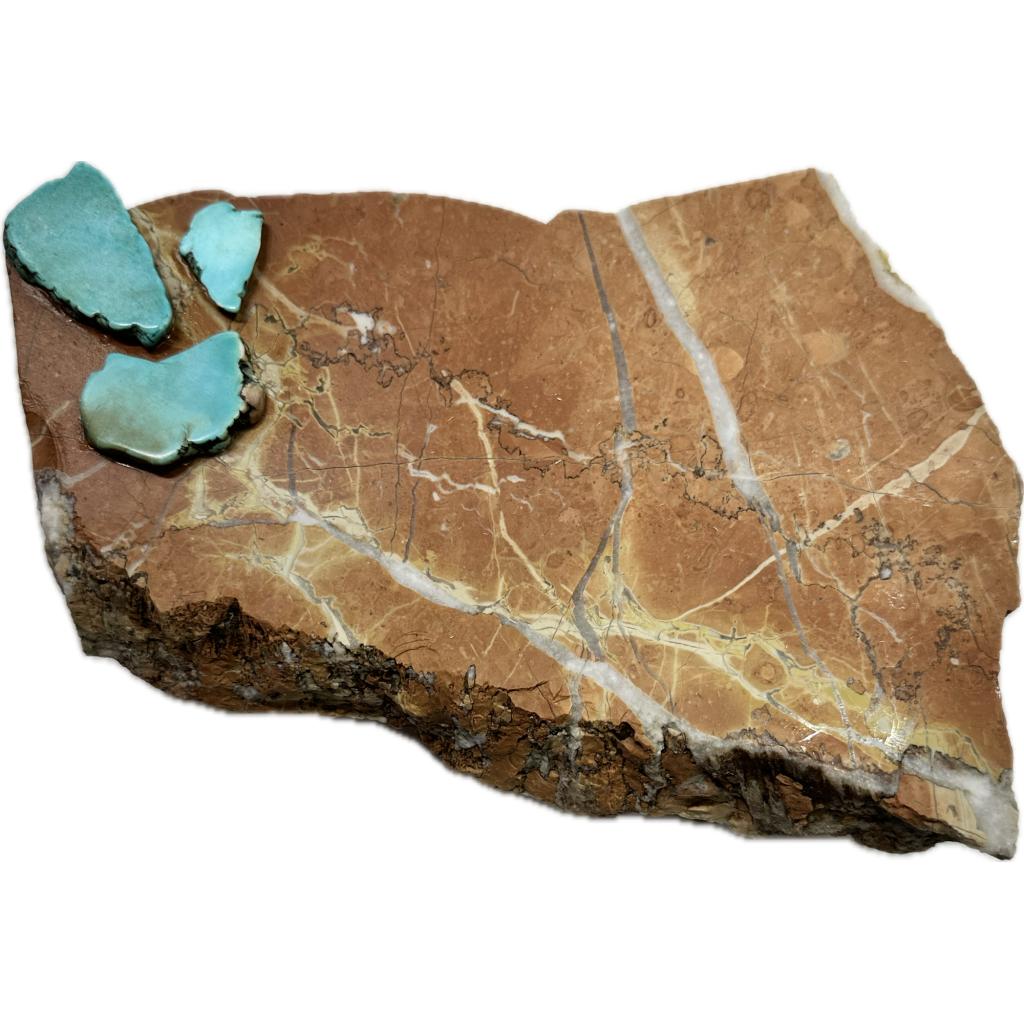 Charcuterie Board, mineral slab with Turquoise, Red Jasper
