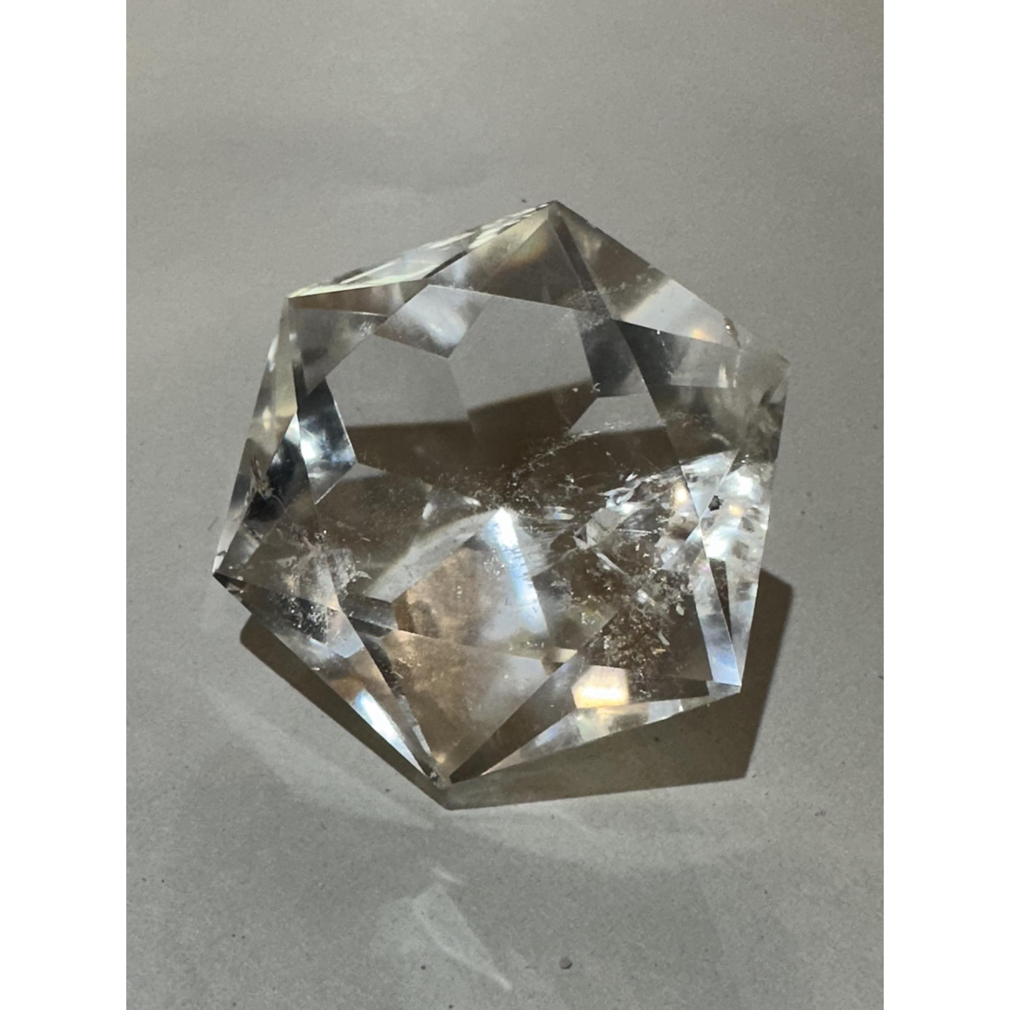 Quartz faceted diamond, Brazil, Gemmy Prehistoric Online