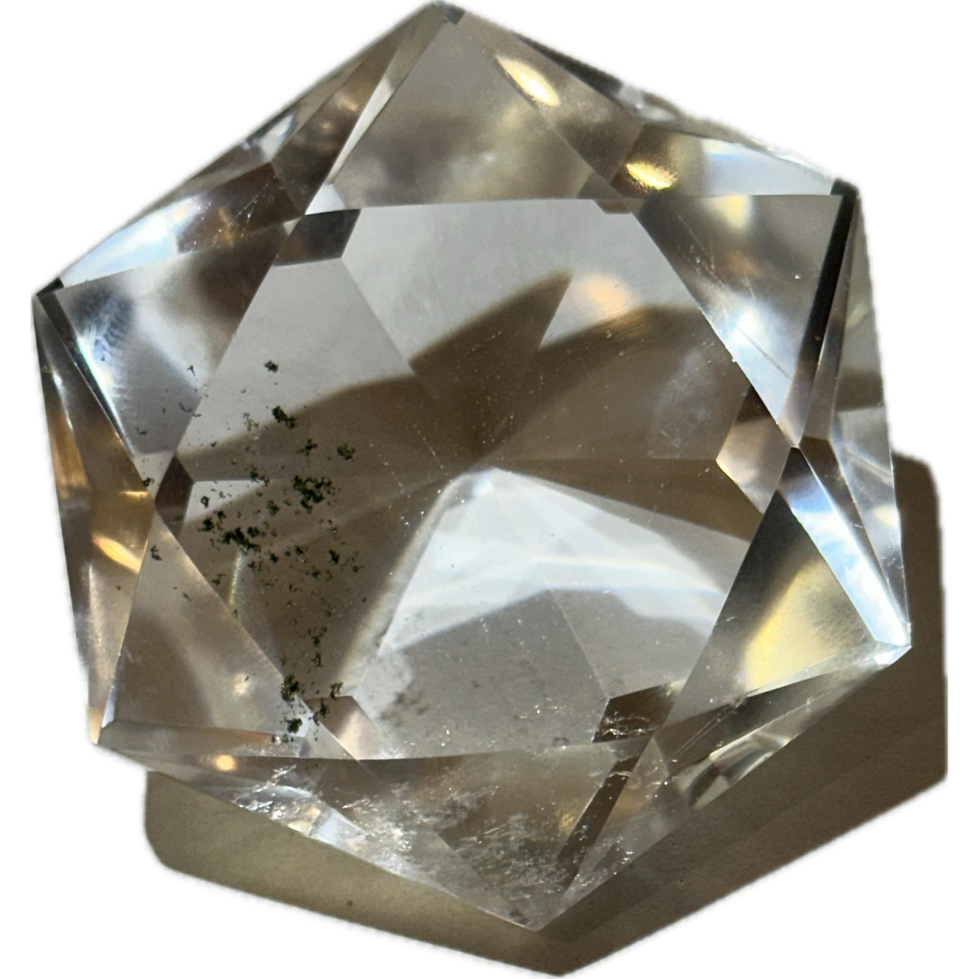 Quartz faceted diamond, Brazil Prehistoric Online