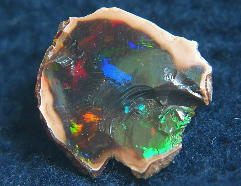 This is a picture of a vibrant opal from Ethiopia.