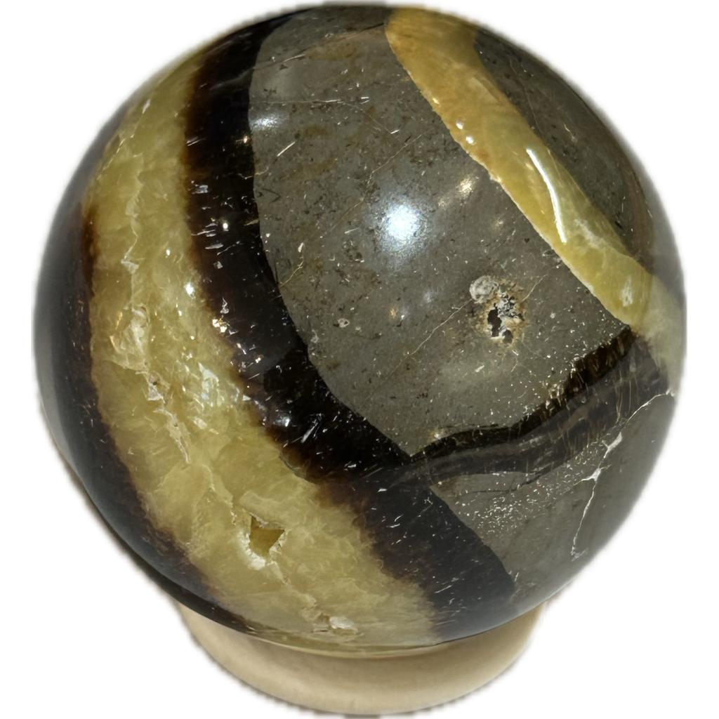 Septarian Dragon Egg sphere Madagascar, 8 inch Prehistoric Online
