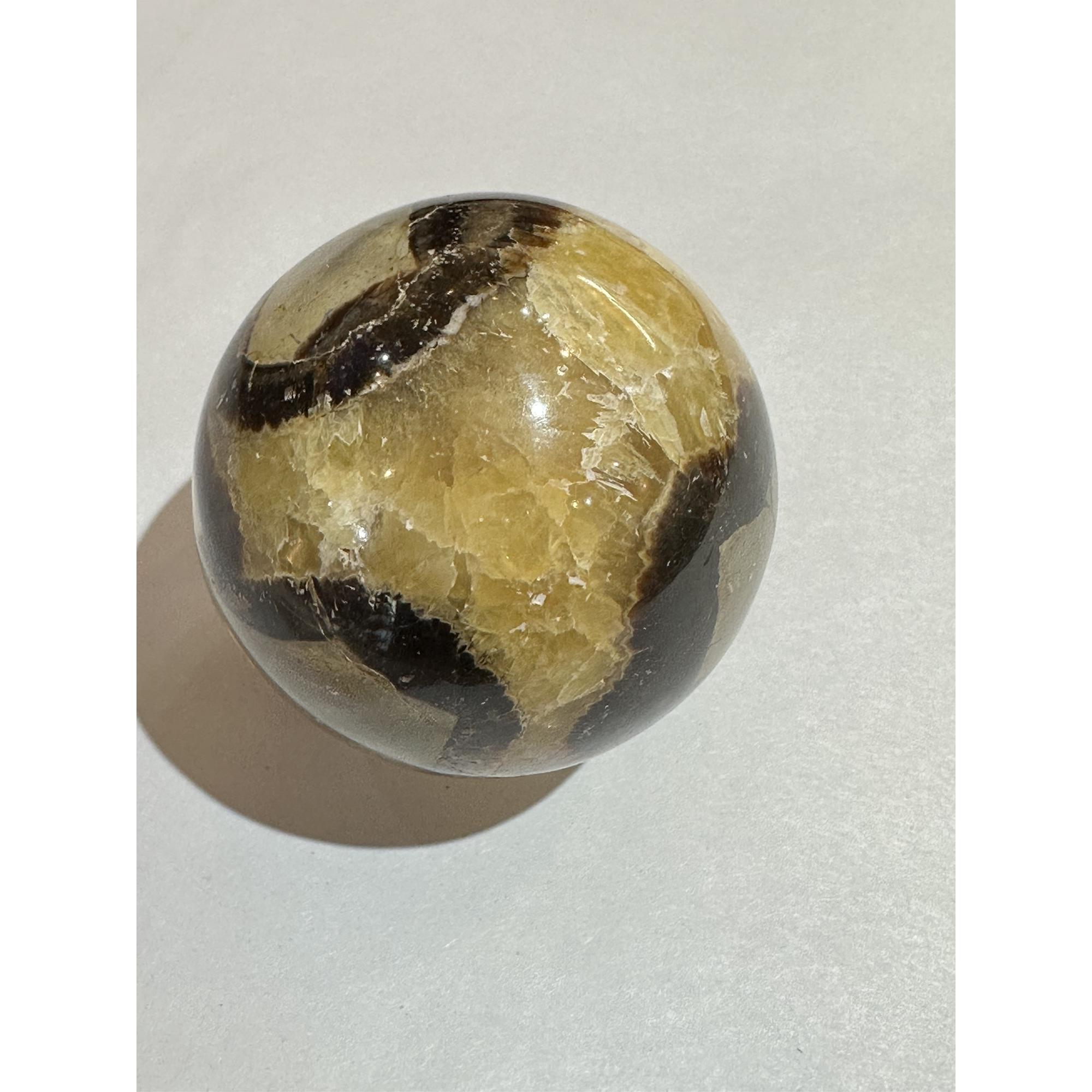 Septarian Sphere- Utah, vibrant golden calcite Prehistoric Online