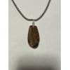 Petrified wood pendant, Oregon, marble brown color Prehistoric Online