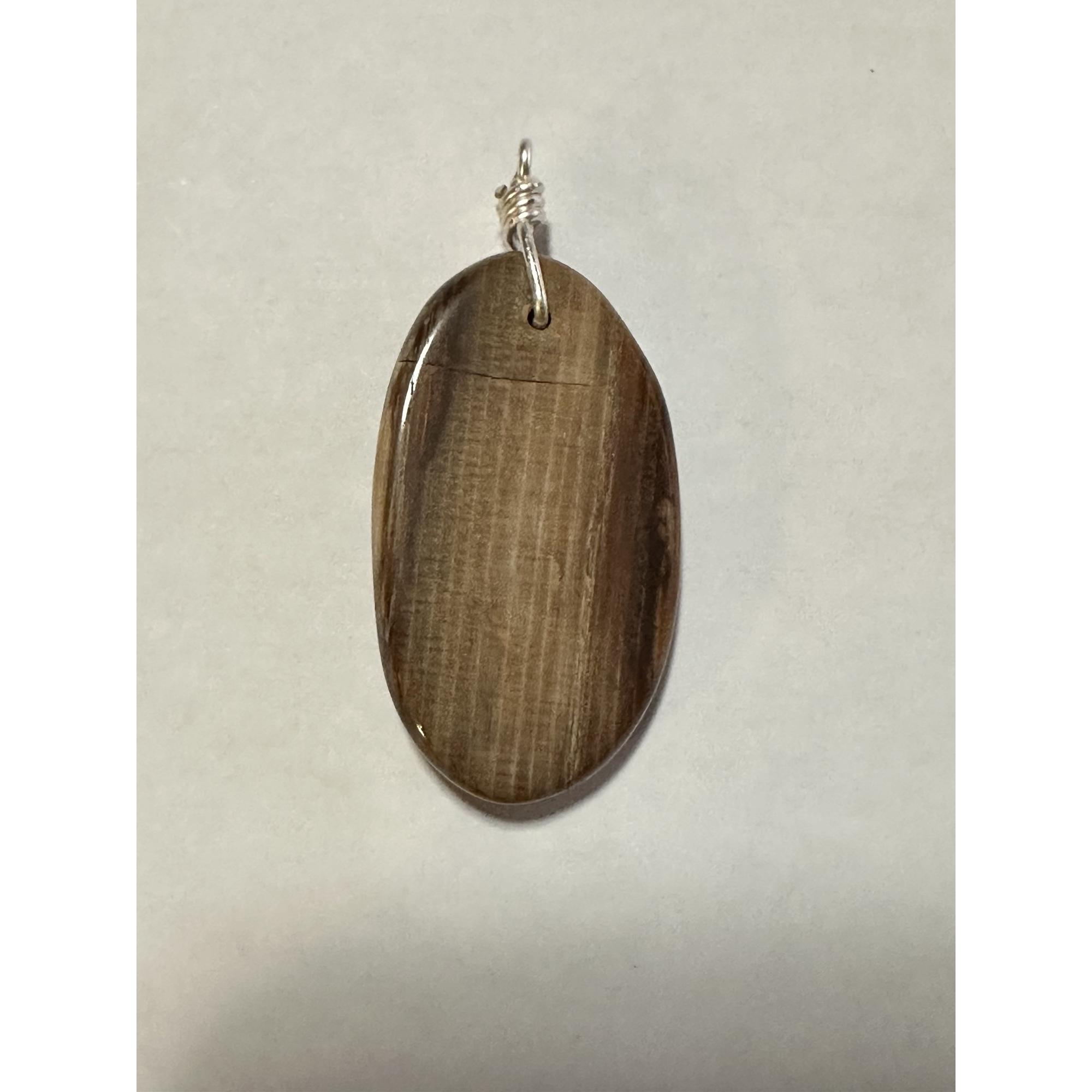 Petrified wood pendant, Oregon, rich brown color Prehistoric Online