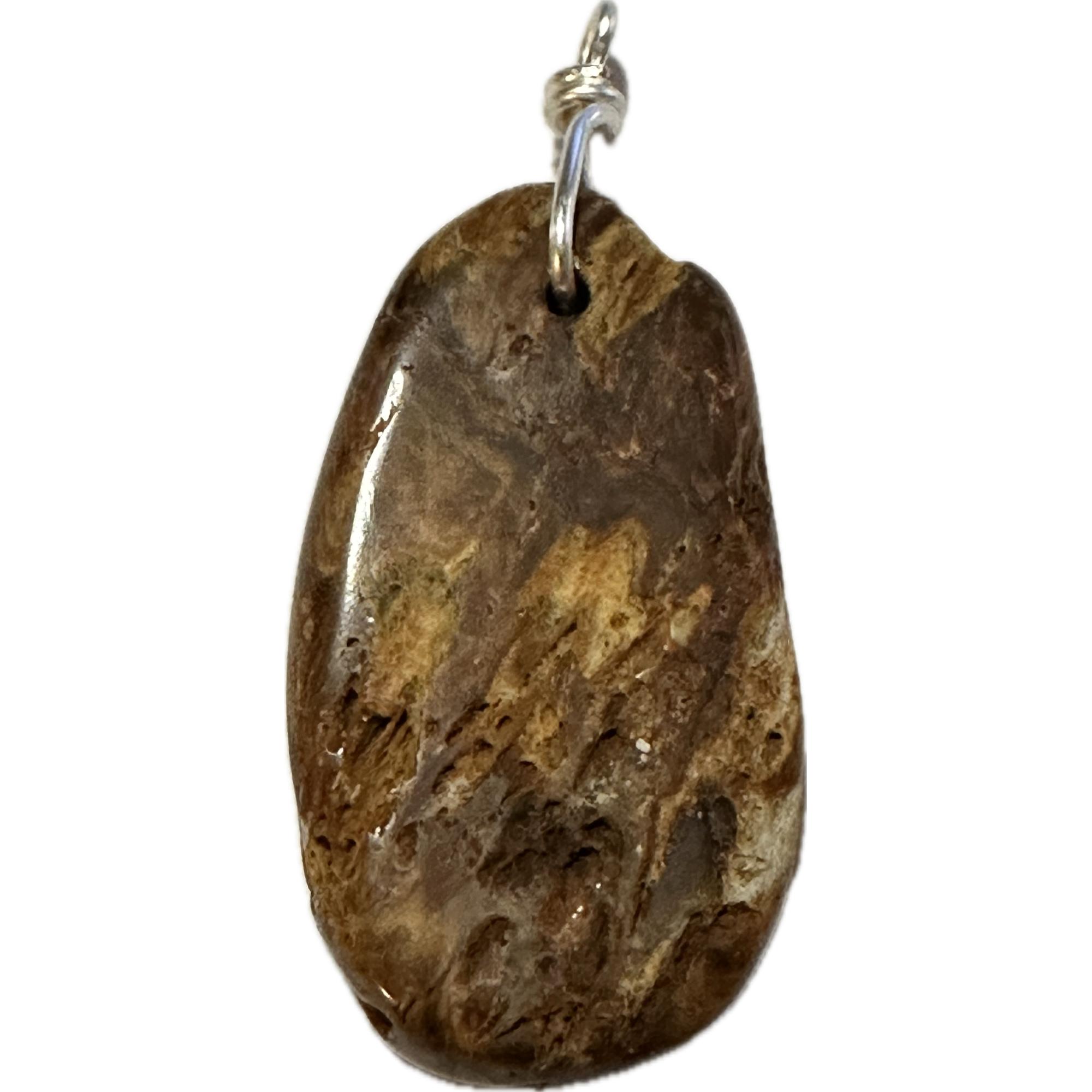Petrified wood pendant, Made in Oregon Prehistoric Online