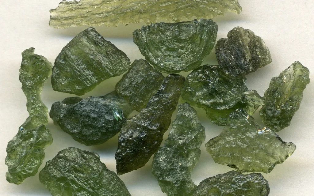 Rare moldavite from the Czech Republic. This beautiful green tektite has spherical gas bubbles throughout caused by the extreme way these are formed