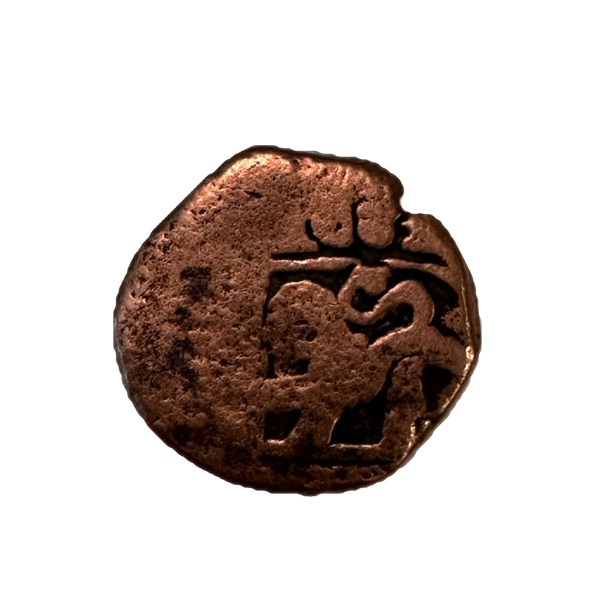 Pirate copper cob, 1600's spanish treasure coin