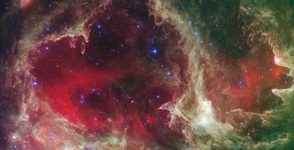 This a picture of the W5 Star Formation Region, taken by the Spitzer Space Telescope.
