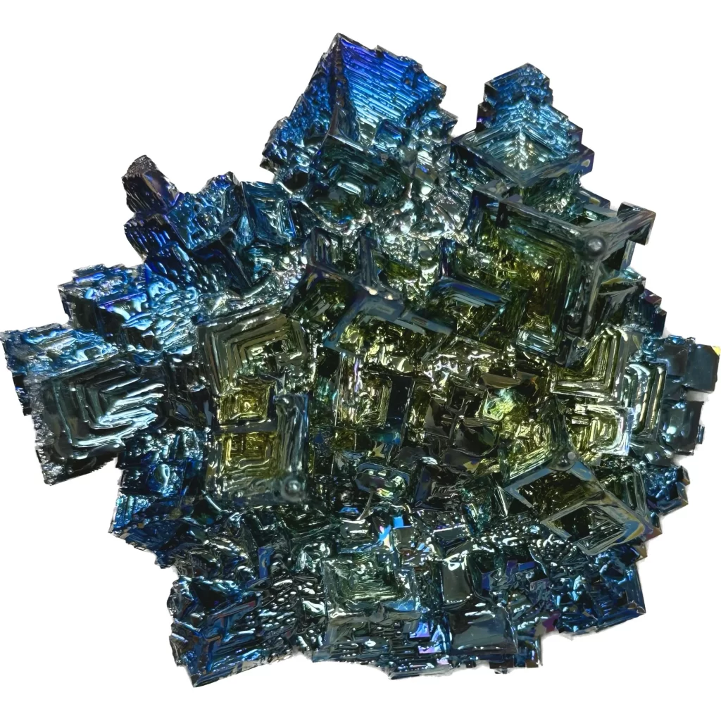 Bismuth, Bi on Periodic table, Pyramid crystals