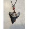 Fossil Megalodon Pendant, blackened copper, near perfect tooth Prehistoric Online