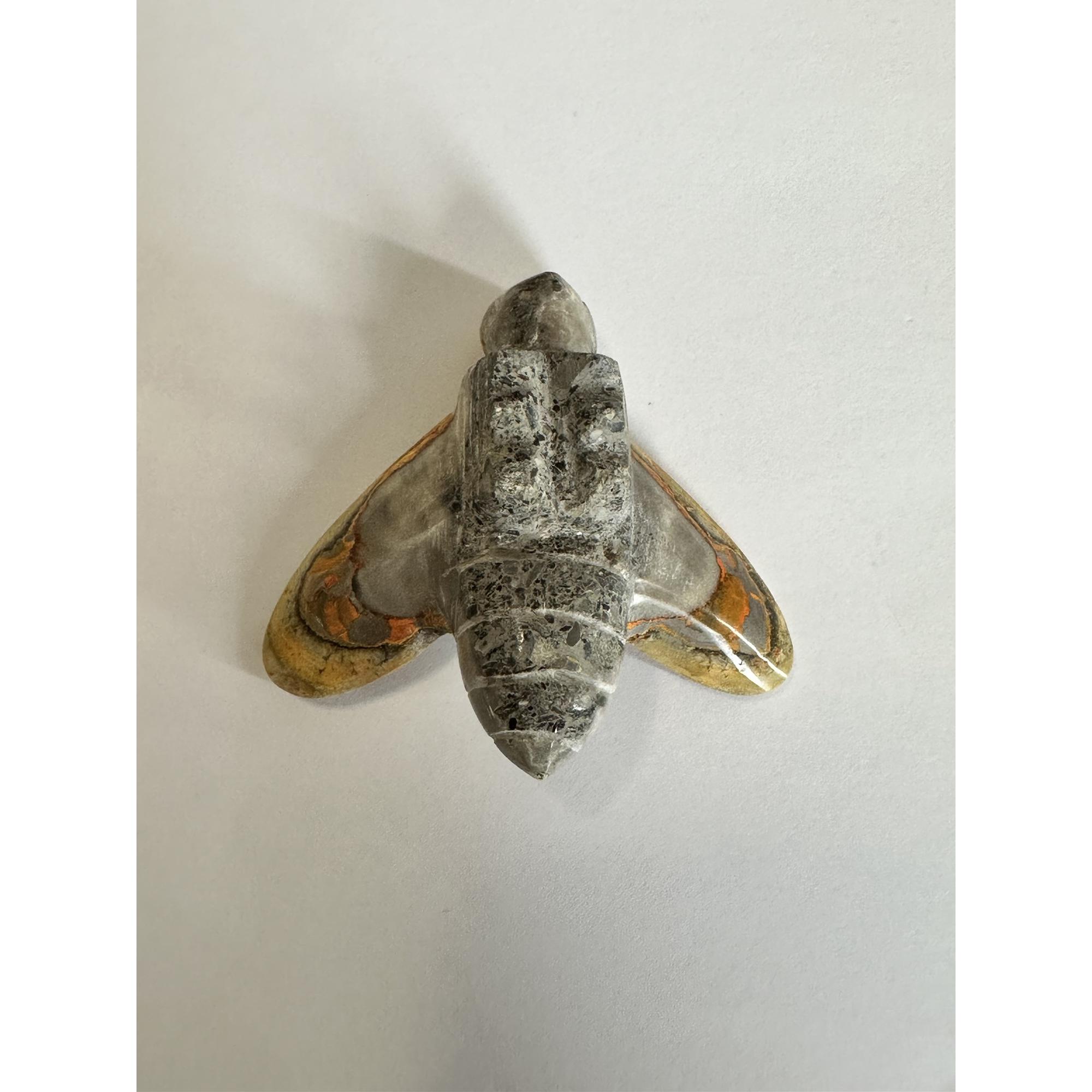 Bumblebee Jasper carved Bee, beautiful colors throughout Prehistoric Online
