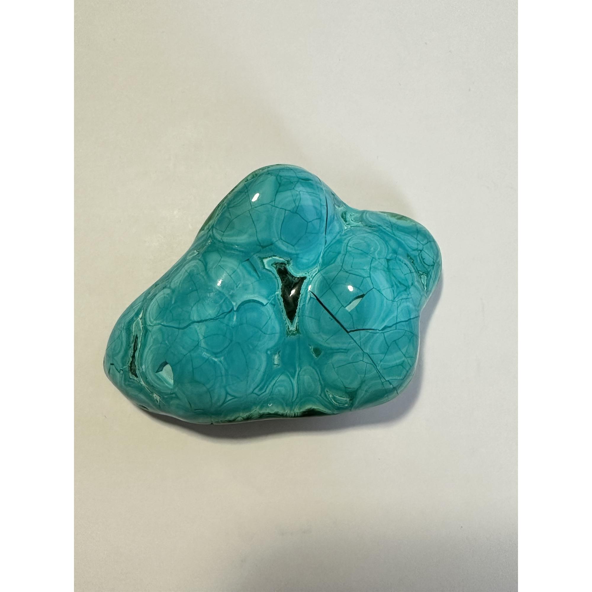 Chrysocolla with Malachite, deep ocean blue color, 3″x 2 1/4″ Prehistoric Online
