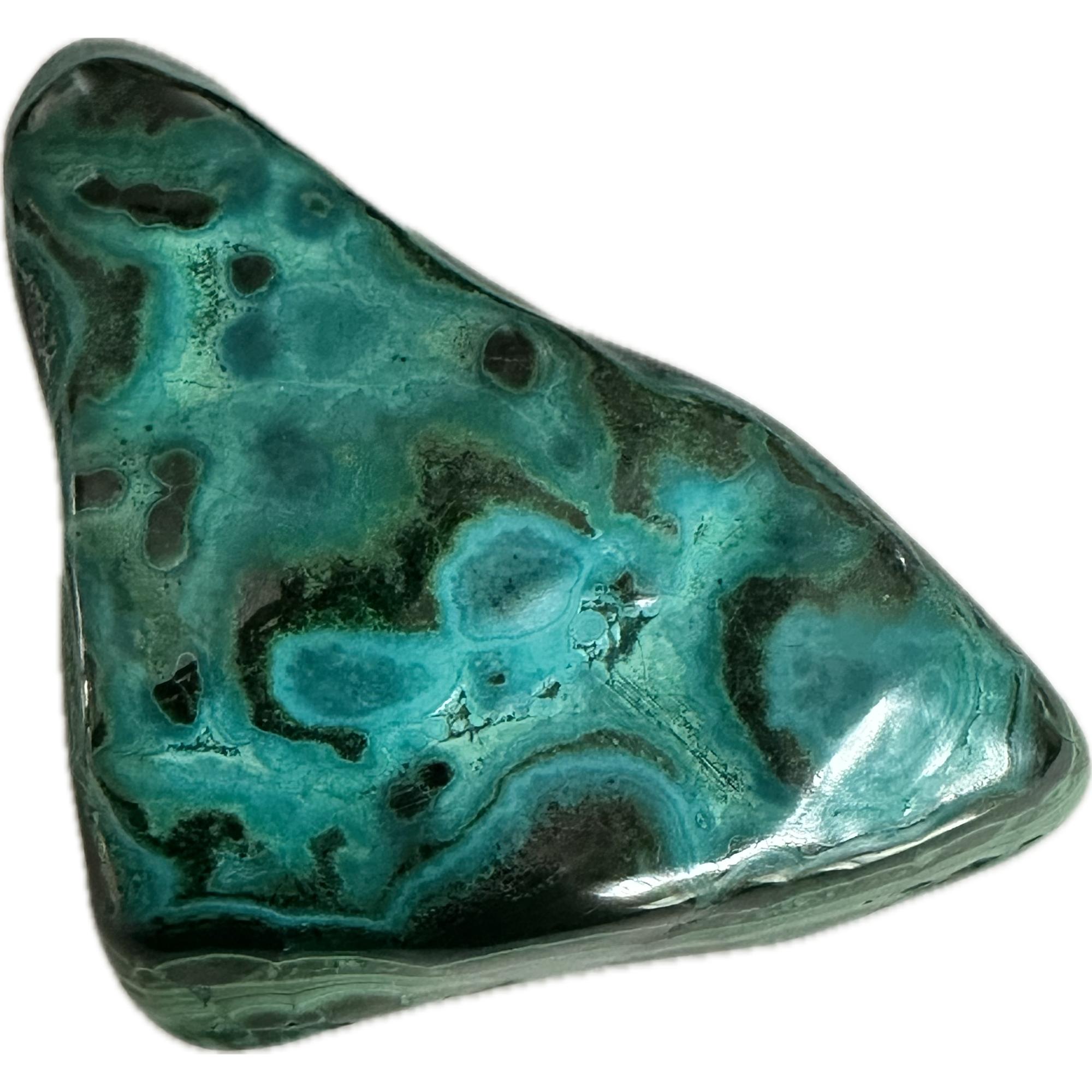 Chrysocolla with Malachite, deep ocean blue color, 3″x 2 1/4″ Prehistoric Online