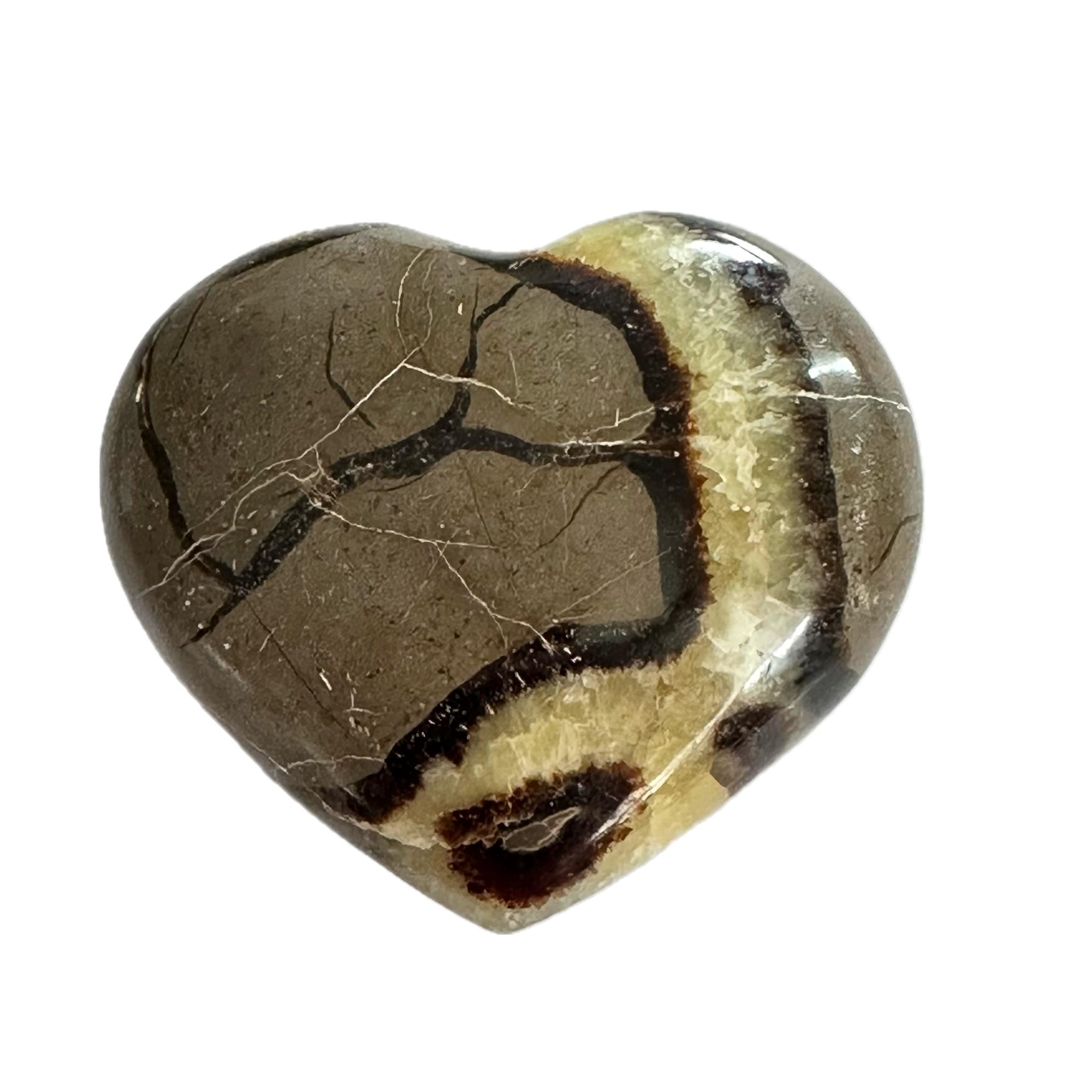Septarian Heart- Delta Utah, vivid golden calcite Prehistoric Online