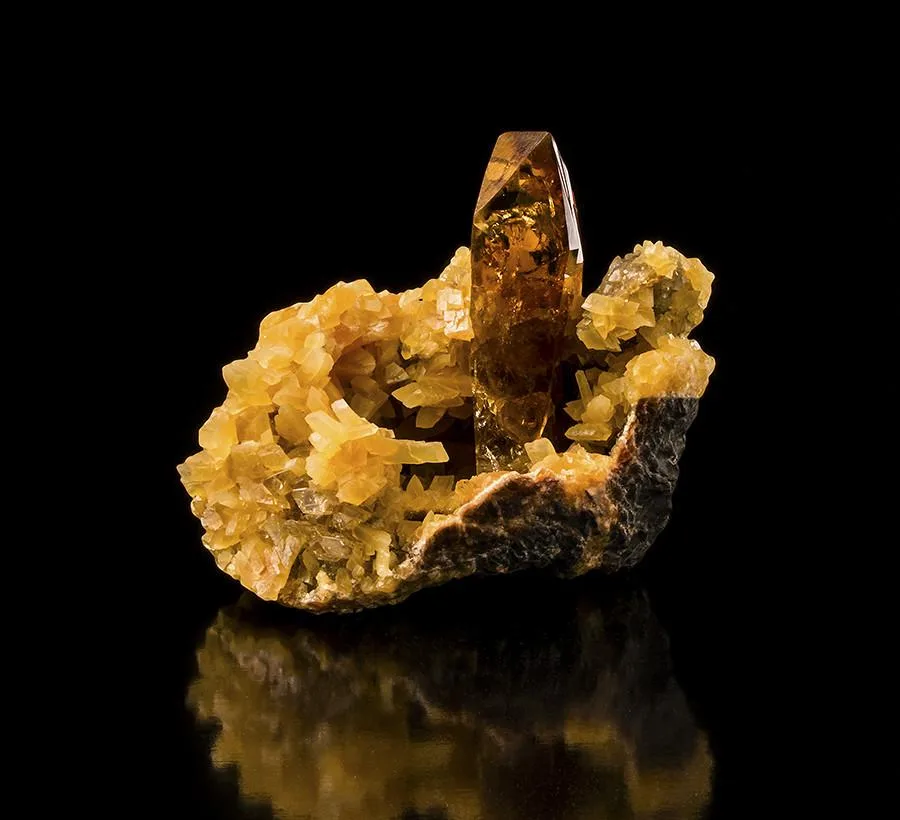 Barite on Calcite,  South Dakota Prehistoric Online