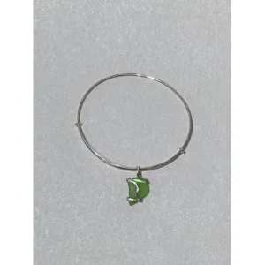 Green Sea Glass Bracelet, Adjustable Prehistoric Online