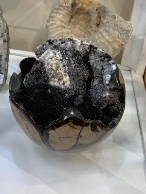 Septarian Dragon Egg sphere Madagascar, whopping 7 inch Prehistoric Online