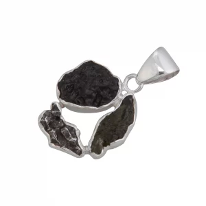 Sterling Silver Meteorite Moldavite Tecktite