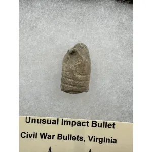Riker Box- Civil War Bullet – Unusual impact Prehistoric Online