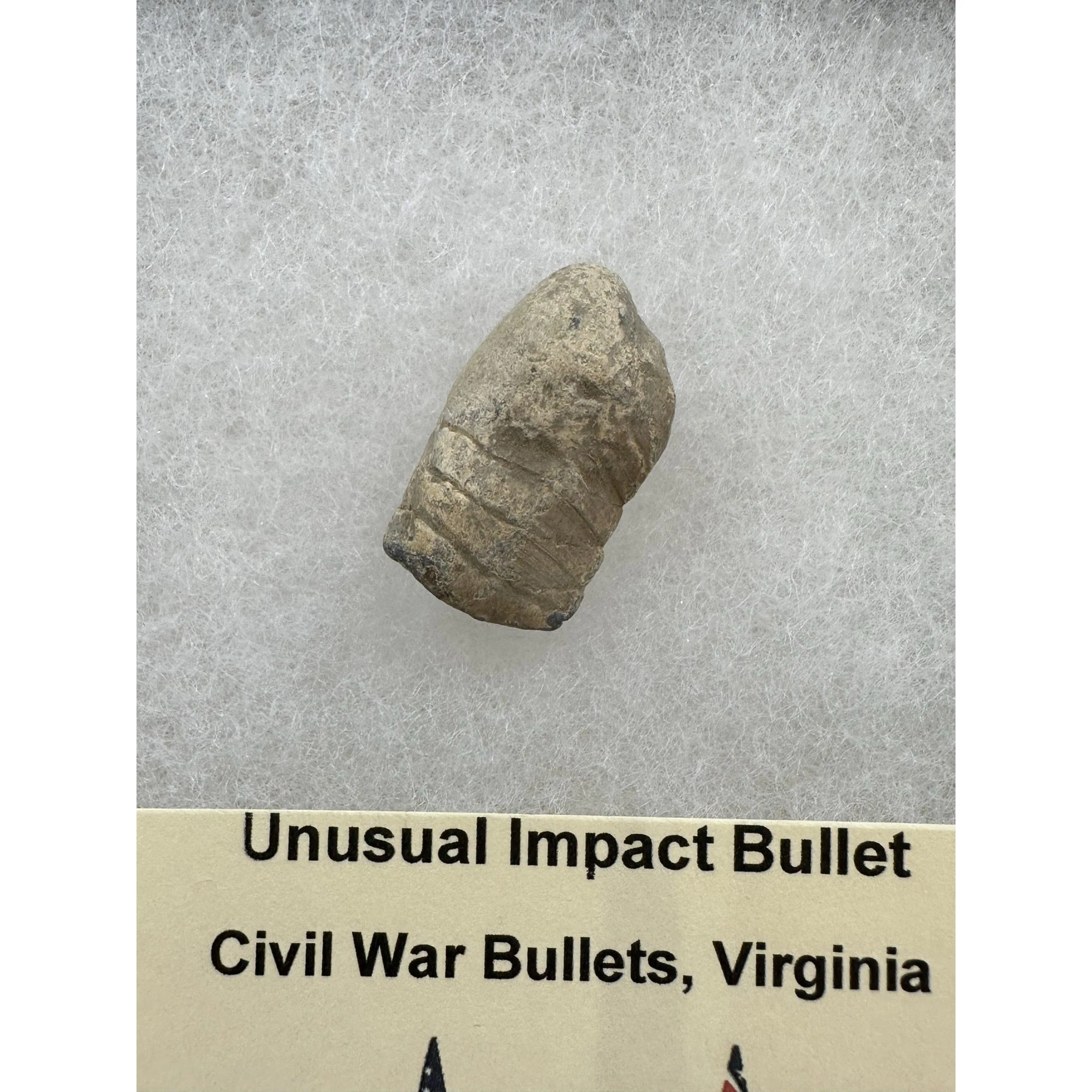 Civil War Bullet – heavily impacted artifact, Virginia Prehistoric Online
